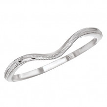 14k White Gold Curved Wedding Band