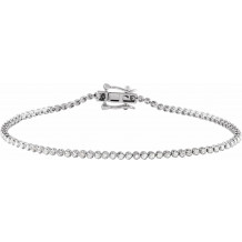 14K White 7/8 CTW Diamond Line 7  Bracelet - 65282960001P