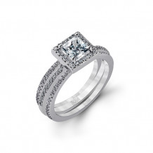 Zeghani 14k White Gold Diamond Engagement Ring