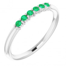 14K White Emerald Stackable Ring - 123288616P