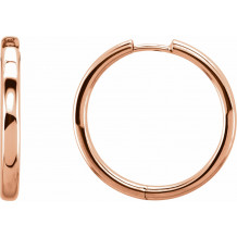 14K Rose 29 mm Hinged Hoop Earrings - 2207110012P