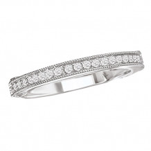 La Vie 14k White Gold Milgrain Diamond Wedding Band