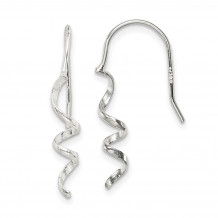 Quality Gold Sterling Silver Spiral Dangle Shepherd Hook Earrings - QE8821