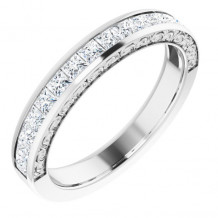 14K White 7/8 CTW Square Diamond Anniversary Band - 1227526000P