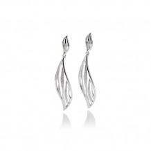 14k White Gold Breuning Diamond Drop Earrings