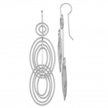 Quality Gold Sterling Silver Rhodium Plated  Ovals Dangle Earrings - QE8910
