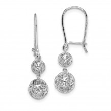 Quality Gold Sterling Silver Rhodium-plated Balls Dangle Earrings - QE14881