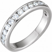 14K White 1/2 CTW Diamond Band for 6.5 mm Round Engagement Ring - 67708102P