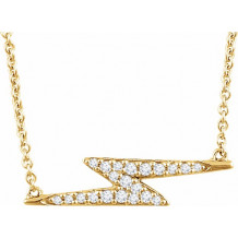 14K Yellow 1/8 CTW Diamond Lightning Bolt 16-18 Necklace - 65214060000P