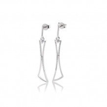 14k White Gold Breuning Diamond Drop Earrings