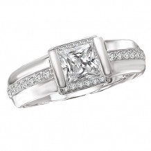 14k White Gold Semi-Mount Diamond Engagement Ring