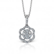 Zeghani 14k White Gold Diamond Pendant