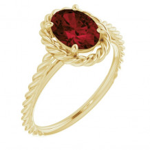 14K Yellow Mozambique Garnet Rope Ring - 7183760005P