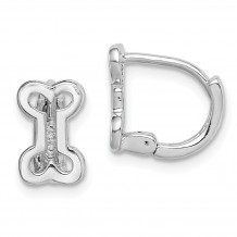 Quality Gold Sterling Silver Rhodium-plated Bone Hinged Hoop Earrings - QE14997