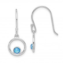Quality Gold Sterling Silver Rhodium-plated Imitation Opal Circle Dangle Earrings - QE15302
