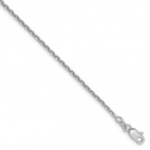 Quality Gold 14k White Gold Solid Diamond-cut Cable Chain Anklet - PEN149-10