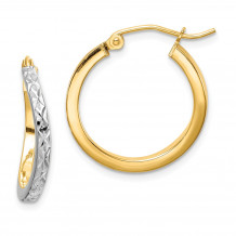 Quality Gold Sterling Silver Rhodium-plated & Vermeil  Square Tube Hoop Earrings - QE8437