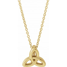 14K Yellow Celtic-Inspired Trinity 16-18 Necklace - 86869601P