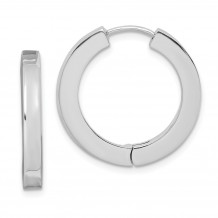 Quality Gold Sterling Silver Rhodium-plated Hollow Hinged Hoop Earrings - QE8503