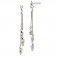 Quality Gold Sterling Silver Rhodium-plated Polished Dangle Post Earrings - QE13058