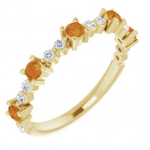 14K Yellow Citrine & 1/5 CTW Diamond Ring - 72051632P