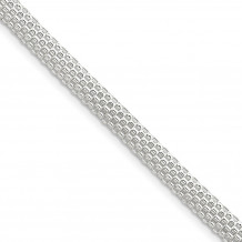 Quality Gold Sterling Silver 6mm Mesh Bracelet - QG2570-7