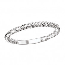 La Vie 14k White Gold Diamond Twisted Rope Wedding Band