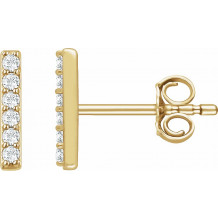 14K Yellow 1/10 CTW Diamond Bar Earrings - 65175760000P