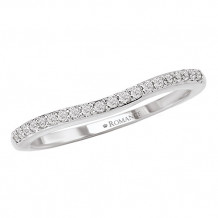 14k White Gold Curved Wedding Band