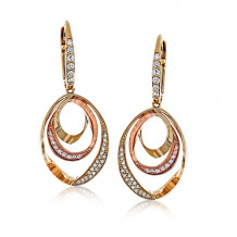 Zeghani 14k Two-Tone Gold Diamond Earrings