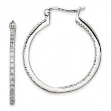 Quality Gold Sterling Silver CZ Hoop Earrings - QE3242