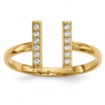Quality Gold 14k Yellow Gold Diamond Double Bar Ring - Y13743A
