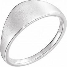 14K White 21x7 mm Geometric Signet Ring - 51717101P