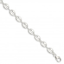 Quality Gold Sterling Silver Polished Bracelet - QG3317-7.75