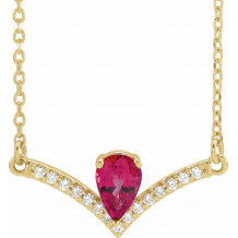 14K Yellow Ruby & .06 CTW Diamond 16 Necklace - 868146036P