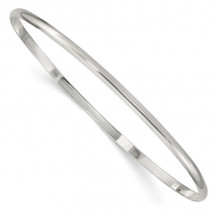 Quality Gold Sterling Silver 2.25mm Solid Polished Plain Slip-On Bangle Bracelet - QB235