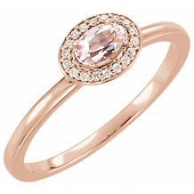 14K Rose Morganite & .05 CTW Diamond Ring - 122744602P