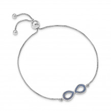 Quality Gold Sterling Silver Rhodium-plated Glitter Infused Infinity Adjustable Bracelet - QG4769