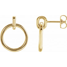 14K Yellow Circle Dangle Earrings - 87056601P