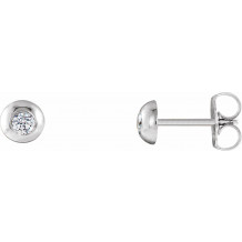 Platinum 1/8 CTW Diamond Domed Stud Earrings - 86687603P
