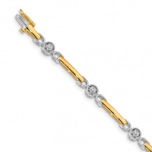 Quality Gold 14k Two-tone AAA Diamond Tennis Bracelet - X2017AAA