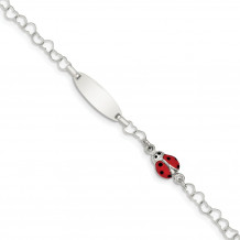 Quality Gold Sterling Silver Polished Lady Bug Baby Engraveable ID Bracelet - QID172-6