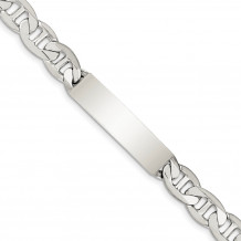 Quality Gold Sterling Silver 8.5inch Polished Engraveable Anchor Link ID Bracelet - QID143-8.5