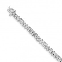 Quality Gold 14k White Gold A Diamond Tennis Bracelet - X818WA