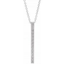 14K White Sculptural-Inspired Bar 16-18 Necklace - 86973201P