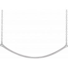 14K White Curved 19.9 Bar Necklace - 860491001P