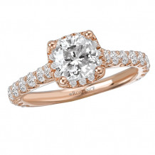 Romance 18k Rose Gold Halo Semi-Mount Diamond Engagement Ring