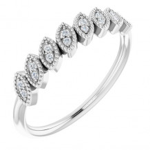 14K White 1/8 CTW Diamond Leaf Ring - 122973600P