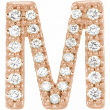 14K Rose .08 CTW Diamond Single Initial M Earring - 867976062P