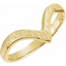 14K Yellow Grooved V Ring - 40134167P